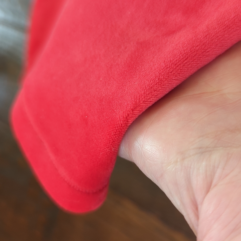 ANTHRO I Red Velour Cross-Over Wrap Front Hoodie Top by Saturday Sunday, S - Picture 15 of 16
